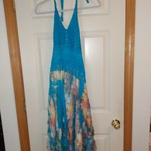 Fashion Terminal: Free size multi-color halter dress